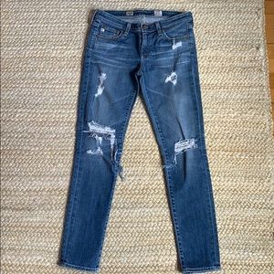 AG Destroyed Stevie Ankle Slim Straight Jean 27